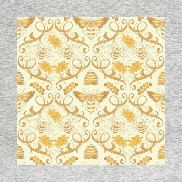 Sweet Nectar Bee Damask Pattern by creativebakergb